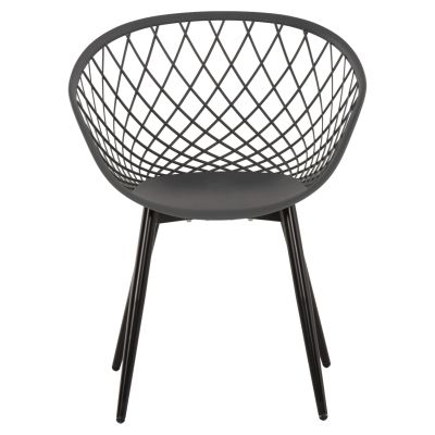 КРЕСЛО ARIADNE HM8001.30 СИВ ПОЛИПРОПИЛЕН-ЧЕРНИ МЕТАЛНИ КРАКА 63x56x80Hcm.