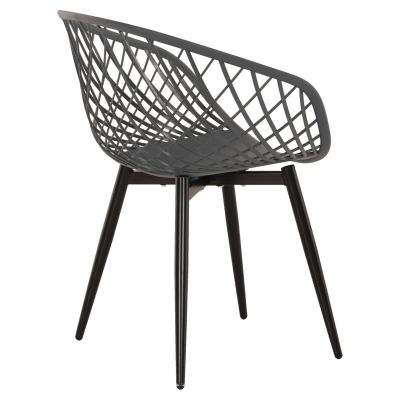 КРЕСЛО ARIADNE HM8001.30 СИВ ПОЛИПРОПИЛЕН-ЧЕРНИ МЕТАЛНИ КРАКА 63x56x80Hcm.
