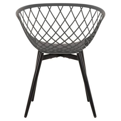КРЕСЛО ARIADNE HM8001.30 СИВ ПОЛИПРОПИЛЕН-ЧЕРНИ МЕТАЛНИ КРАКА 63x56x80Hcm.