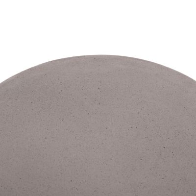 SIDE TABLE ROUND DELIA HM18167.03 FIBER CEMENT GREY & RATTAN Φ40x45Hcm.