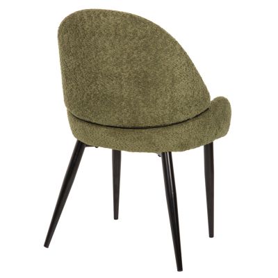 CHAIR SARKY HM8585.03 BOUCLE GREEN FABRIC-BLACK METAL LEGS 55x62x89Hcm.