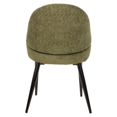 CHAIR SARKY HM8585.03 BOUCLE GREEN FABRIC-BLACK METAL LEGS 55x62x89Hcm.