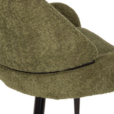 CHAIR SARKY HM8585.03 BOUCLE GREEN FABRIC-BLACK METAL LEGS 55x62x89Hcm.