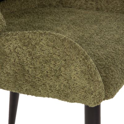 CHAIR SARKY HM8585.03 BOUCLE GREEN FABRIC-BLACK METAL LEGS 55x62x89Hcm.