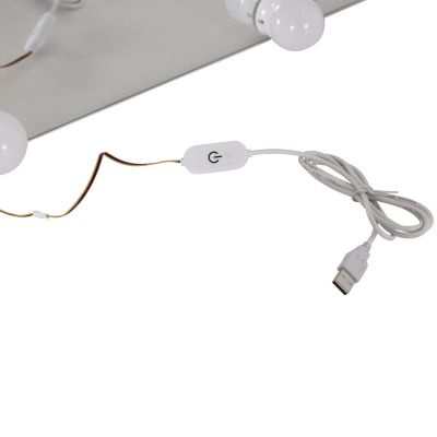 DRESSING TABLE WITH LED LIGHTS-SHELVES-DRAWERS LAURYN HM2502.03 WHITE COLOR 108x40x140Hcm.