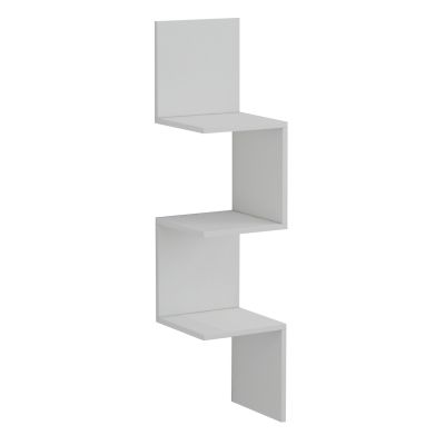 WALL CORNER SHELVES/BOOKCASE ILLUSION HM8935.12 MELAMINE IN WHITE 25x25x105,4Hcm.