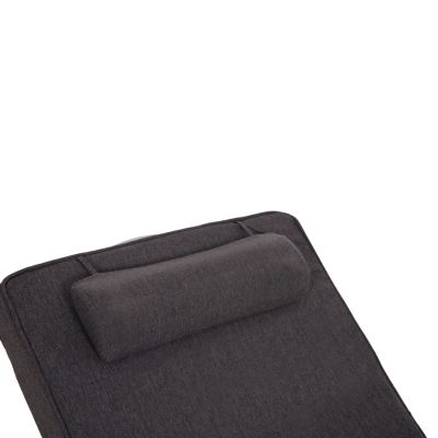 BEACH LOUNGER KORINOS HM10774.73 PINE WOOD IN WALNUT--OLEFIN CUSHION IN GREY 79x204x77Hcm.