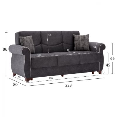 Set Living Room 2pieces 2Seater & 3Seater Sofa Milas HM3068.11 Grey