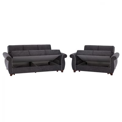 Set Living Room 2pieces 2Seater & 3Seater Sofa Milas HM3068.11 Grey