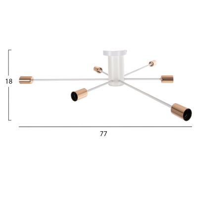 ТАВАН 6-ЛАМПА HM4123 БЯЛ МЕТАЛ 77x77x18Hcm.