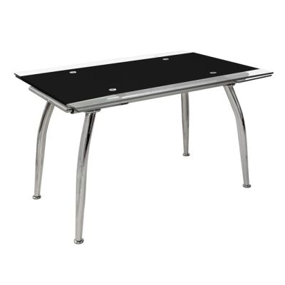 Glass Dining Table HM0085.02 Loca EXTENDABLE BLACK 120(25+25)Χ80Χ75cm