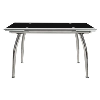 Glass Dining Table HM0085.02 Loca EXTENDABLE BLACK 120(25+25)Χ80Χ75cm