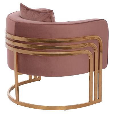 Кресло Тиана голд - кадифе розов цвят