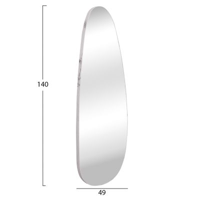 WALL MIRROR CRITHER HM4486.05 MDF FRAME IN WHITE MARBLE COLORING 49x140Hcm.