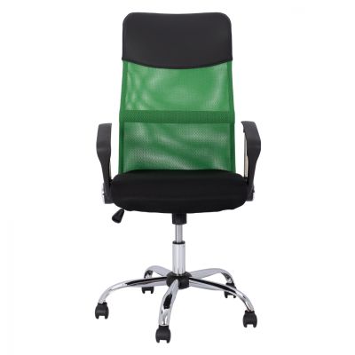 Офис стол HM1000.03 Black Green Mesh хромиран крак 61x58x118