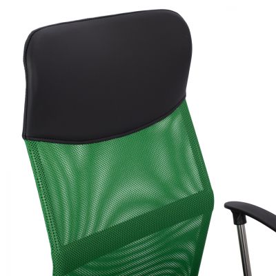 Офис стол HM1000.03 Black Green Mesh хромиран крак 61x58x118