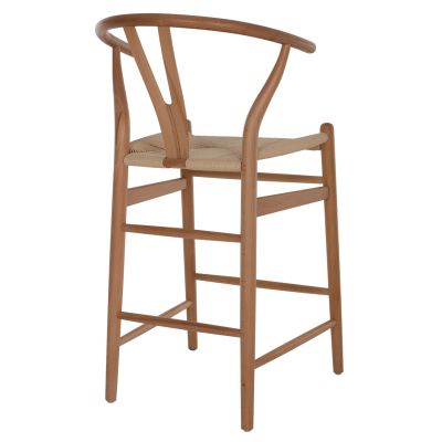 BAR STOOL BRAVE BEECH WOOD NATURAL WISHBONE BACK HM9405.01 48x53x100Hcm.