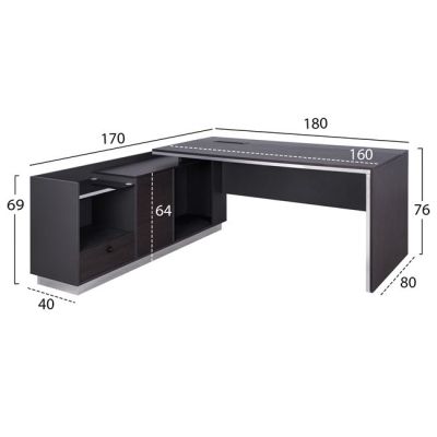 Professional Office Left Corner Rosewood HM2086L 180x170x76Hcm
