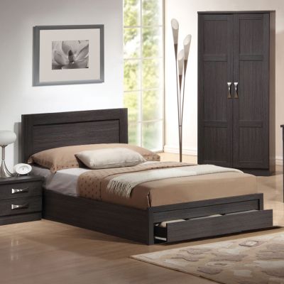 Bed Melany HM323.01 With 1 drawer, Zebrano 110x190