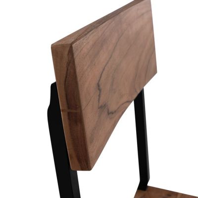 Стол HM8179 от метал и масивно акациево дърво естествено 45,5x43,5x85,5 cm