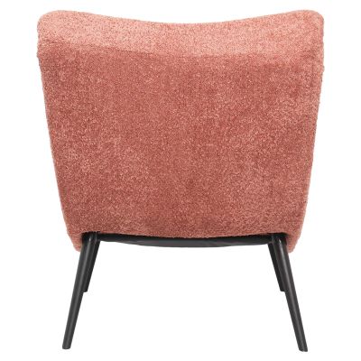 ARMCHAIR BRYM HM9605.02 PINK BOUCLE FABRIC-BLACK WOODEN LEGS 97x80x100Hcm.