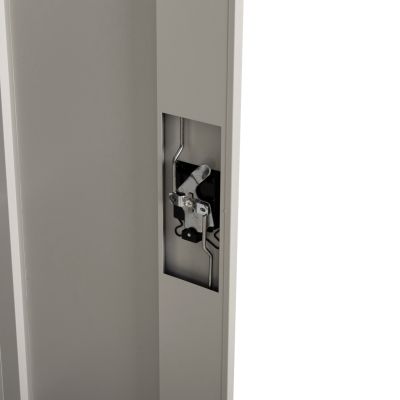 WARDROBE METALLIC WITH LEGS CLOD HM11981 2-LEAF WITH DIVIDER- LIGHT GREY 90Χ40Χ190Hcm.