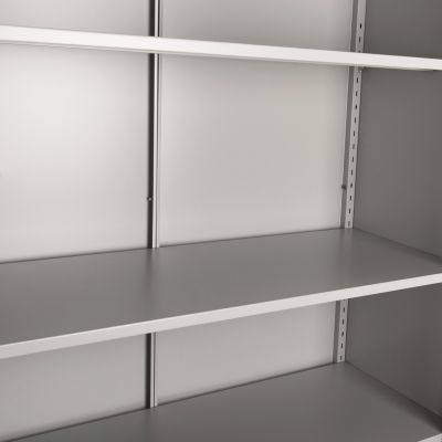 WARDROBE METALLIC WITH LEGS CLOD HM11981 2-LEAF WITH DIVIDER- LIGHT GREY 90Χ40Χ190Hcm.