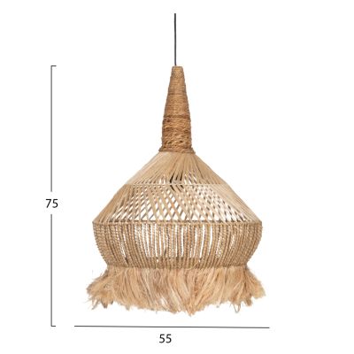 CEILING PENDANT MADE OF ABACA AND BANANA FIBERS NATURAL COLOR 55x55x75Hcm.HM7774