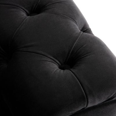 SOFA 2-SEATER t.CHESTERFIELD MOBAR HM3262.04 BLACK VELVET-METAL LEGS 154x85x68Hcm.