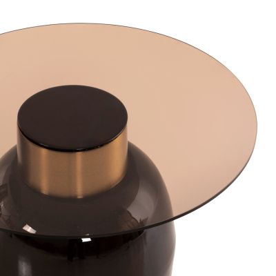 SIDE TABLES 2PCS FRYN HM9663 METAL IN BROWN AND GOLD Φ60 &Φ50 cm.