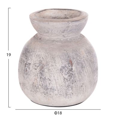 ДЕКОРАТИВНА ВАЗА  VERMO -СВЕТЛО СИВО Φ18x19Всм.