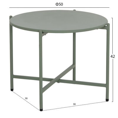 OUTDOOR LOUNGE SET 5PCS VERMONT HM6504.07 METAL-ROPE-GLASS--GREEN COLOR