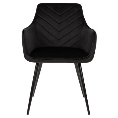 ARMCHAIR LATRELL HM8582.04 BLACK VELVET & BLACK METAL LEGS 55x57x84Hcm.