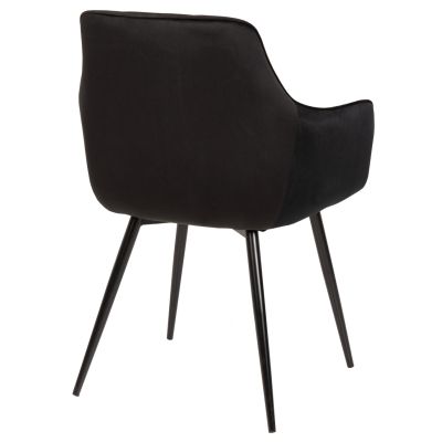 ARMCHAIR LATRELL HM8582.04 BLACK VELVET & BLACK METAL LEGS 55x57x84Hcm.