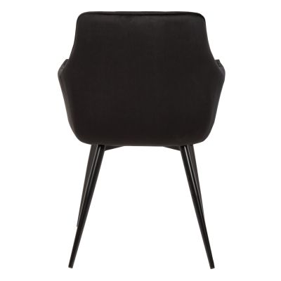 ARMCHAIR LATRELL HM8582.04 BLACK VELVET & BLACK METAL LEGS 55x57x84Hcm.