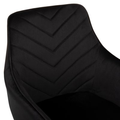 ARMCHAIR LATRELL HM8582.04 BLACK VELVET & BLACK METAL LEGS 55x57x84Hcm.