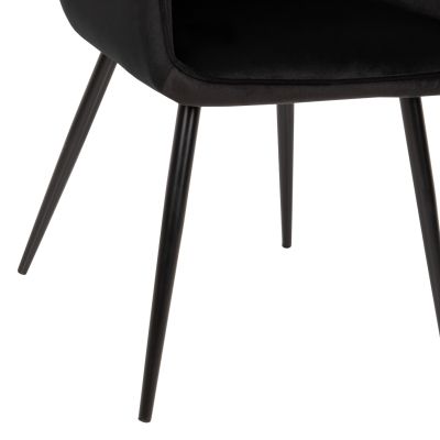 ARMCHAIR LATRELL HM8582.04 BLACK VELVET & BLACK METAL LEGS 55x57x84Hcm.