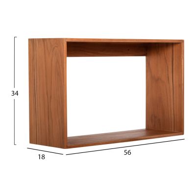 WALL SHELVES CHENGIS HM9830 3PCS SET TEAK WOOD IN NATURAL COLOR 60x20x38H cm.