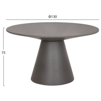 ROUND DINING TABLE RAIKO HM6573.01 GREY FIBER CEMENT Φ130x75Hcm