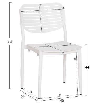 DINING CHAIR HILLIARD HM6645.02 ALUMINUM IN WHITE COLOR 46x54x78Hcm