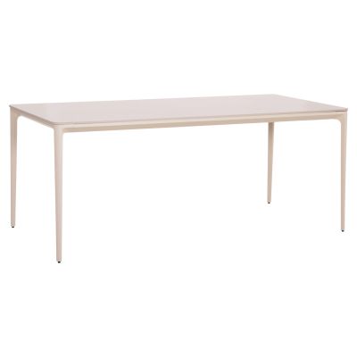 DINING TABLE STAD HM6557.02 BEIGE ALUMINUM FRAME--WHITE SINTERED STONE 180x90x74Hcm.