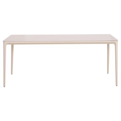 DINING TABLE STAD HM6557.02 BEIGE ALUMINUM FRAME--WHITE SINTERED STONE 180x90x74Hcm.