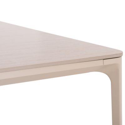 DINING TABLE STAD HM6557.02 BEIGE ALUMINUM FRAME--WHITE SINTERED STONE 180x90x74Hcm.