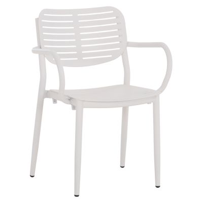 DINING CHAIR HILLIARD HM6644.02 ALUMINUM IN WHITE COLOR 58x52x78Hcm.