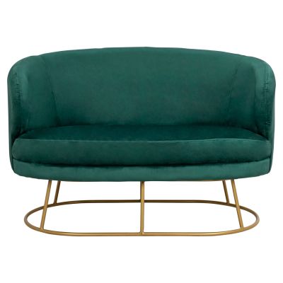 Sofa 2 seater Arien from Velver Cyppress Green with gold base HM8492.03 125X80X84cm