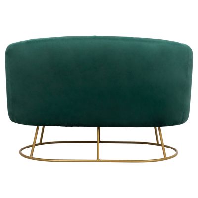 Sofa 2 seater Arien from Velver Cyppress Green with gold base HM8492.03 125X80X84cm