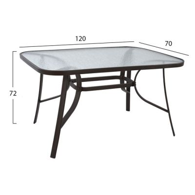 Комплект трапезна маса 5 части столове с възглавници и маса 120x70 HM10567.02 Кафяв