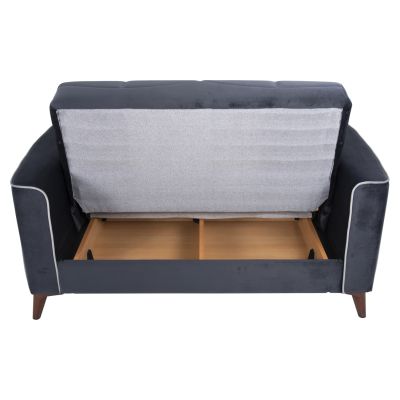 HM3248.01, 2-seater sofa-bed, grey, storage space 158x86x90Η