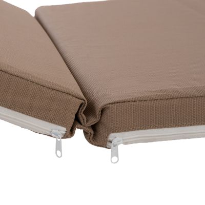BEACH LOUNGER KORINOS HM10771.04T PINE WOOD IN WALNUT--CUSHION IN MOCHA 79x204x77Hcm.