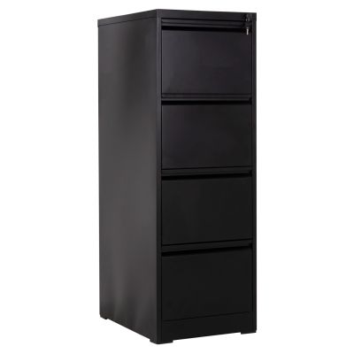 OFFICE FILING CABINET (4) SIDER HM6637.01 BLACK METAL 45.5x62x134Hcm.